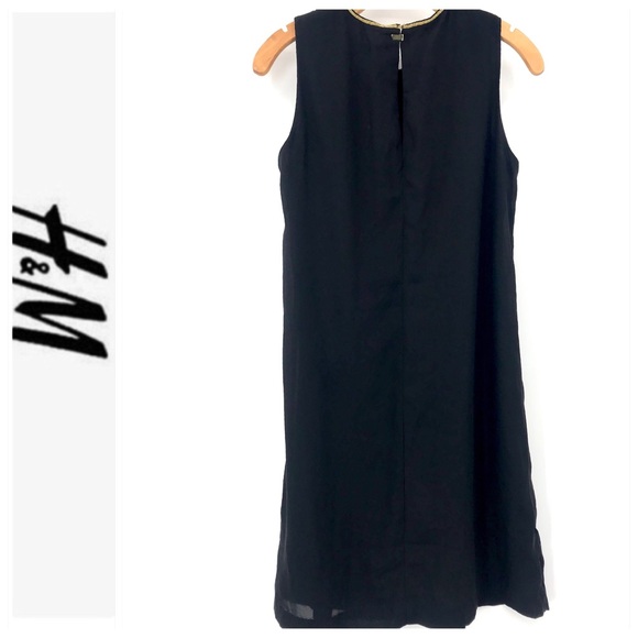 💕SALE💕 H&M Black Gold Accent Dress - Picture 2 of 8